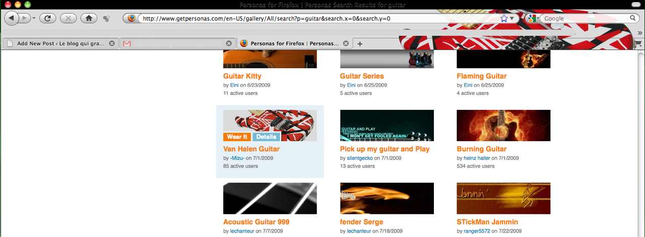Votre Firefox aux couleurs de votre guitare